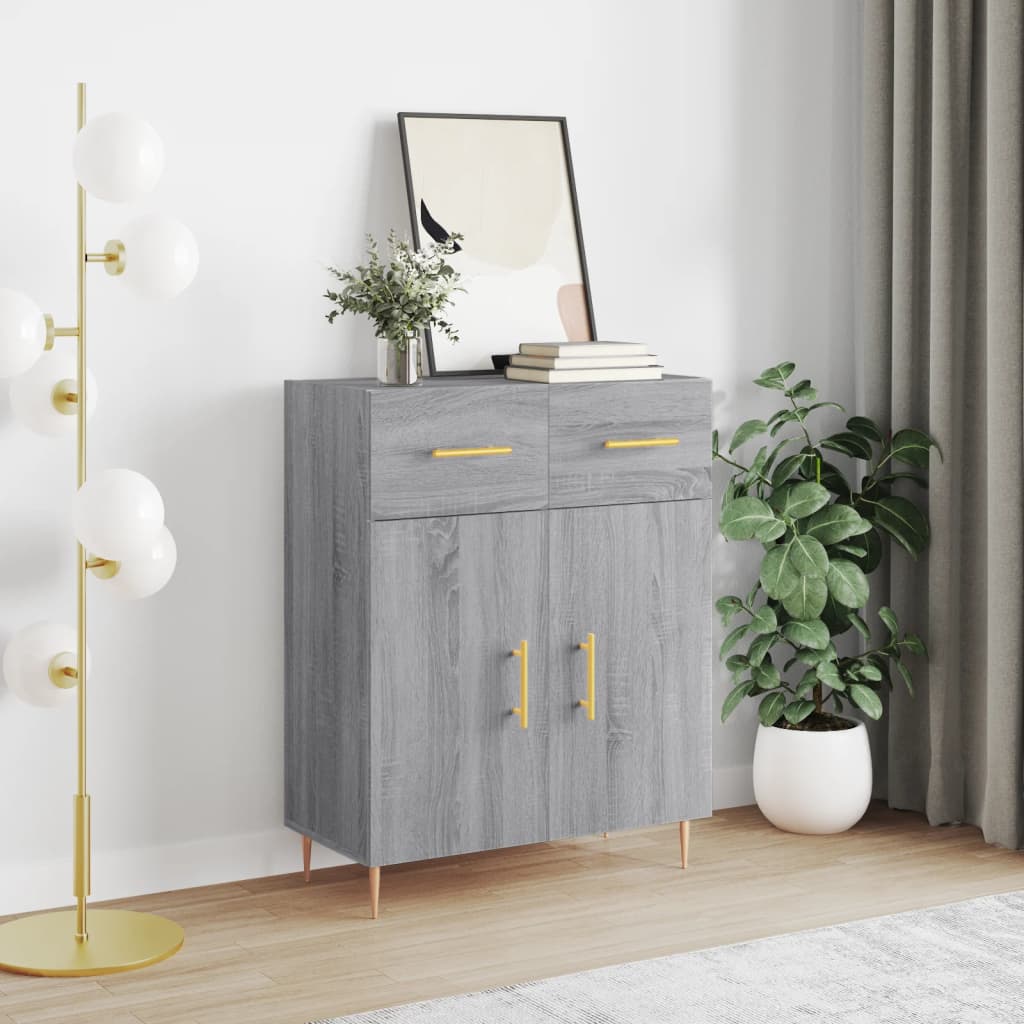 vidaXL Credenza Grigio Sonoma 69,5x34x90 cm in Legno Multistrato