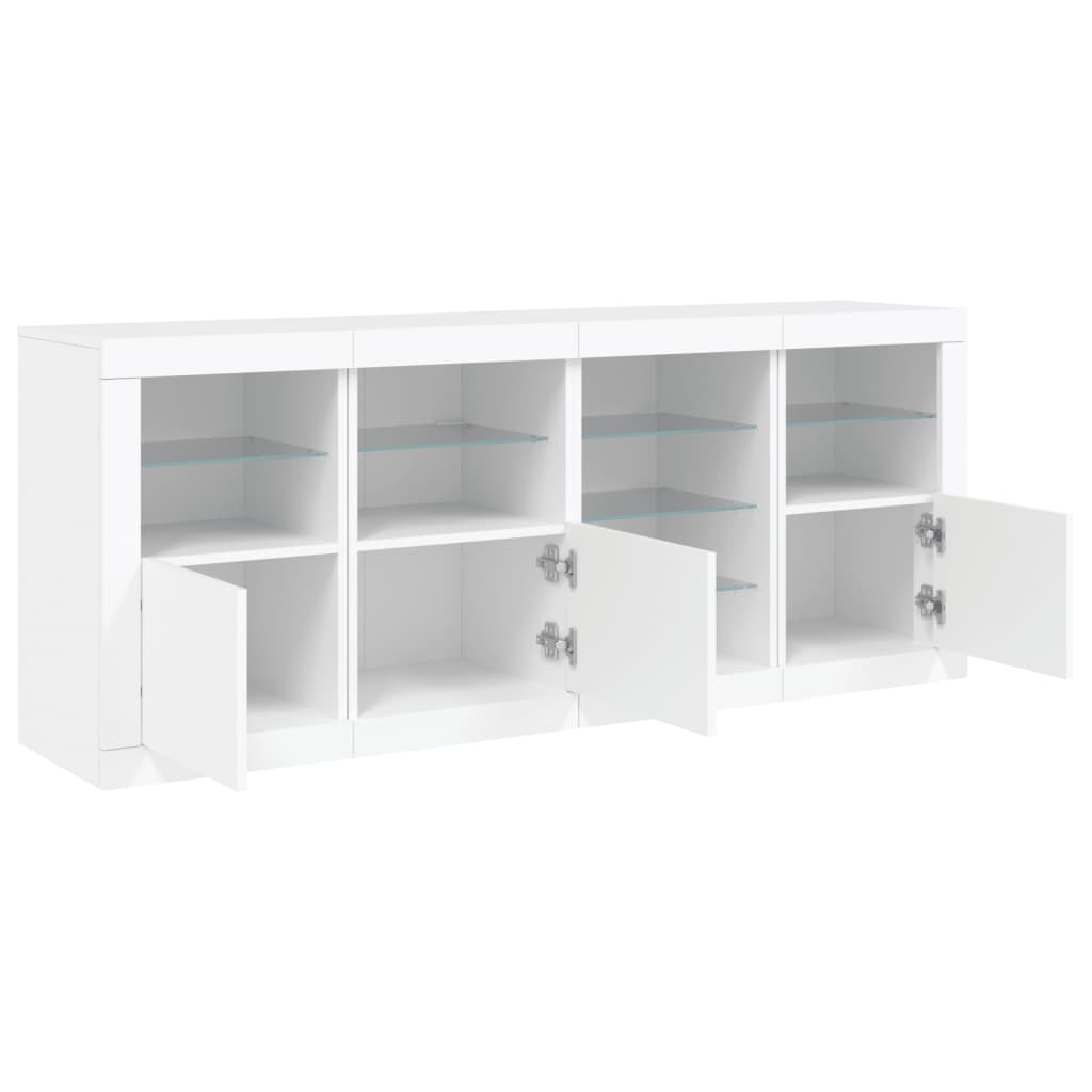 vidaXL Credenza con Luci LED Bianca 164x37x67 cm