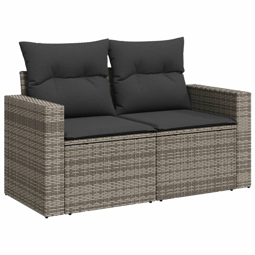 vidaXL Set Divani da Giardino 14pz con Cuscini in Polyrattan Grigio