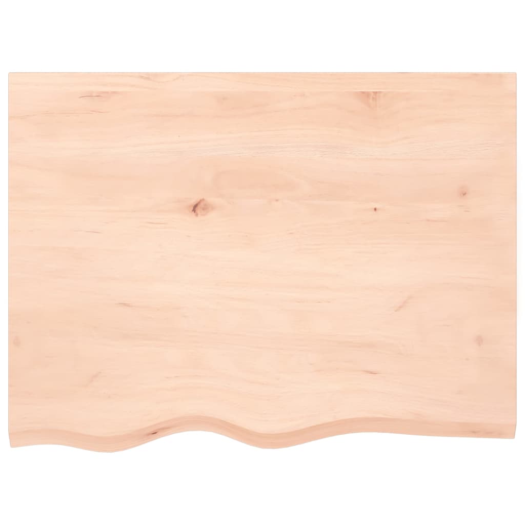 vidaXL Piano Bagno 80x60x2 cm in Legno Massello Non Trattato