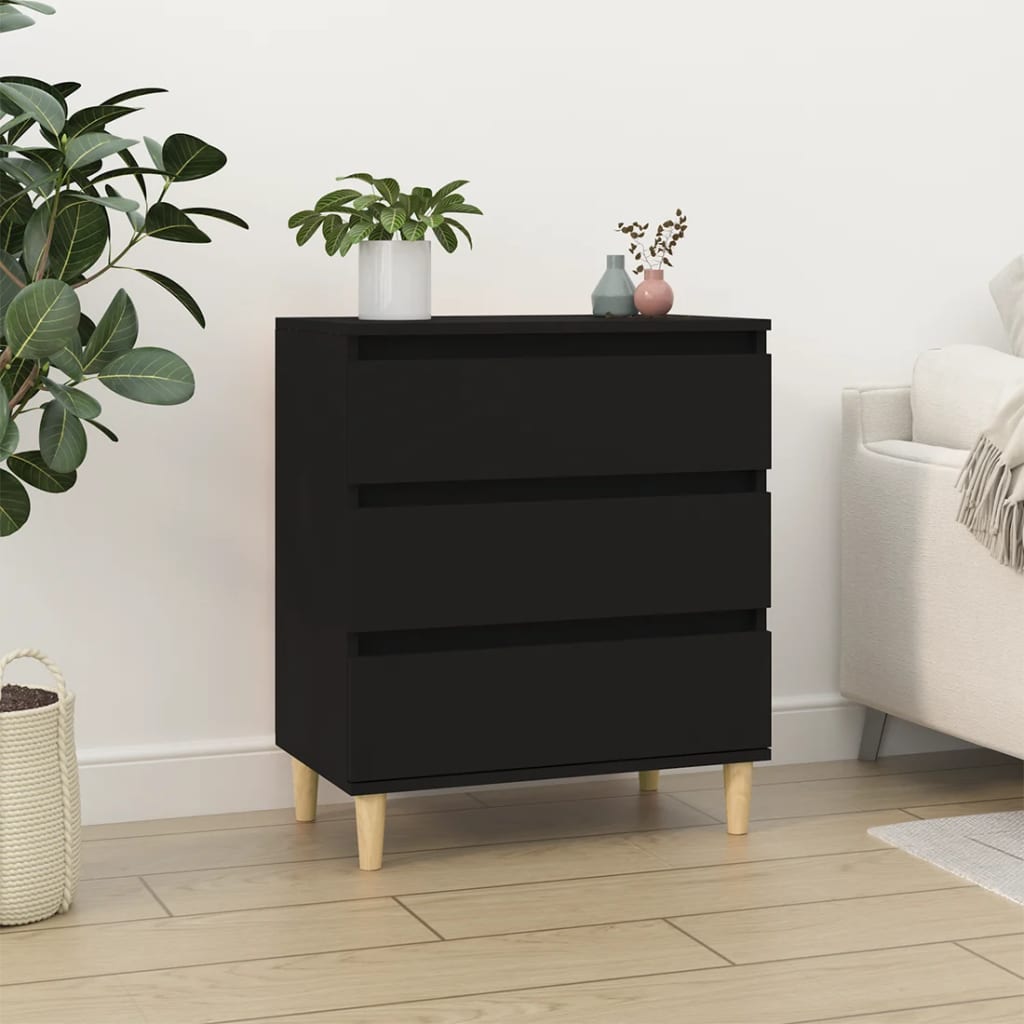 vidaXL Credenza Nero 60x35x70 cm in Legno Multistrato