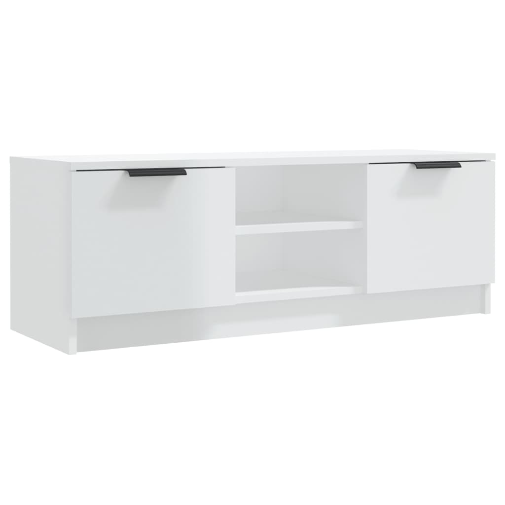 vidaXL Mobile Porta TV Bianco Lucido 102x35x36,5 cm Legno Multistrato