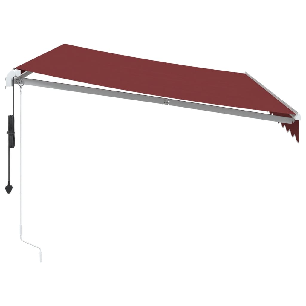 vidaXL Tenda da Sole Retrattile Automatica con LED Bordò 350x250 cm