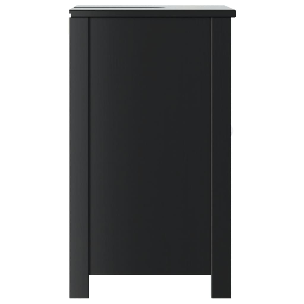 vidaXL Mobile Lavabo da Bagno BERG Nero 60x34x59cm Legno Massello Pino