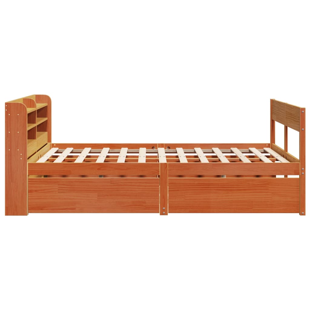 vidaXL Letto senza Materasso Marrone Cera 140x190 cm in Legno di Pino