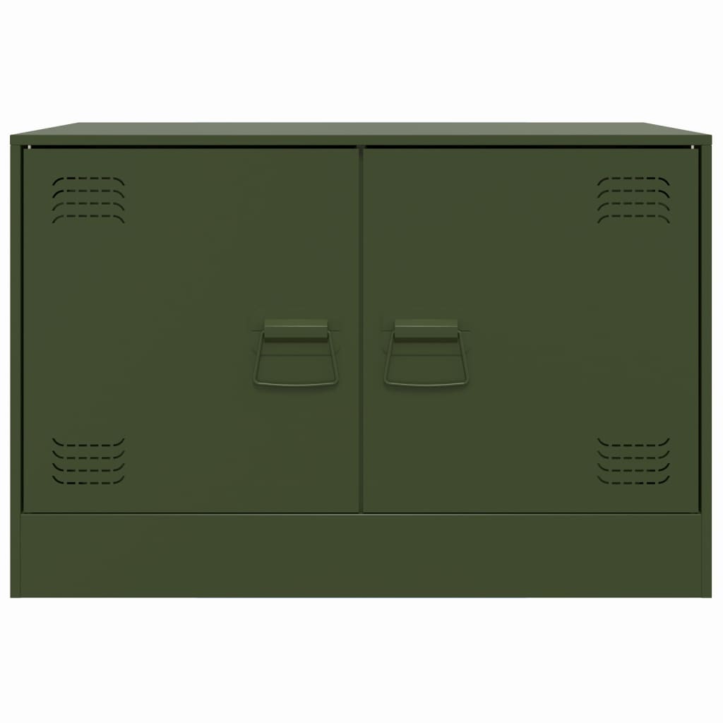 vidaXL Mobile TV Verde Oliva 67x39x44 cm in Acciaio