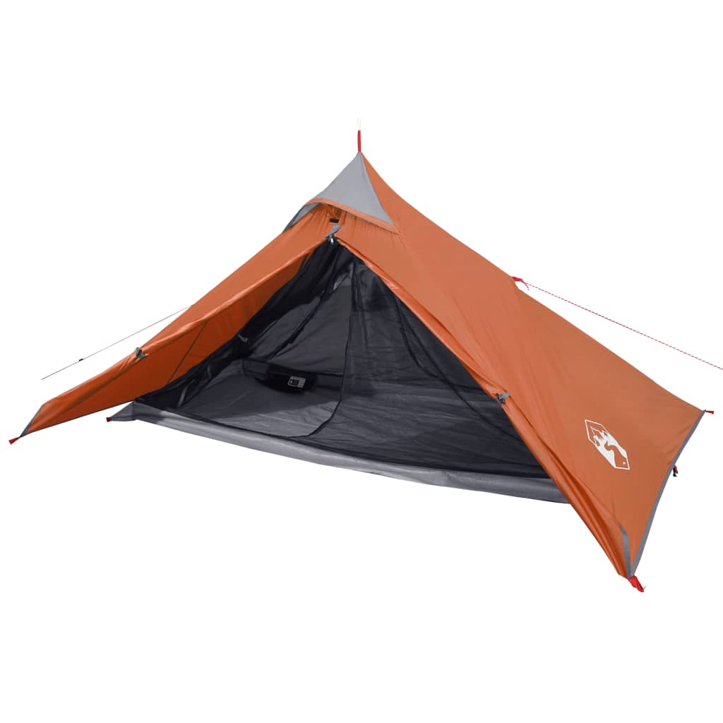 vidaXL Tenda da Campeggio Tipi 1 Persona Arancione Impermeabile