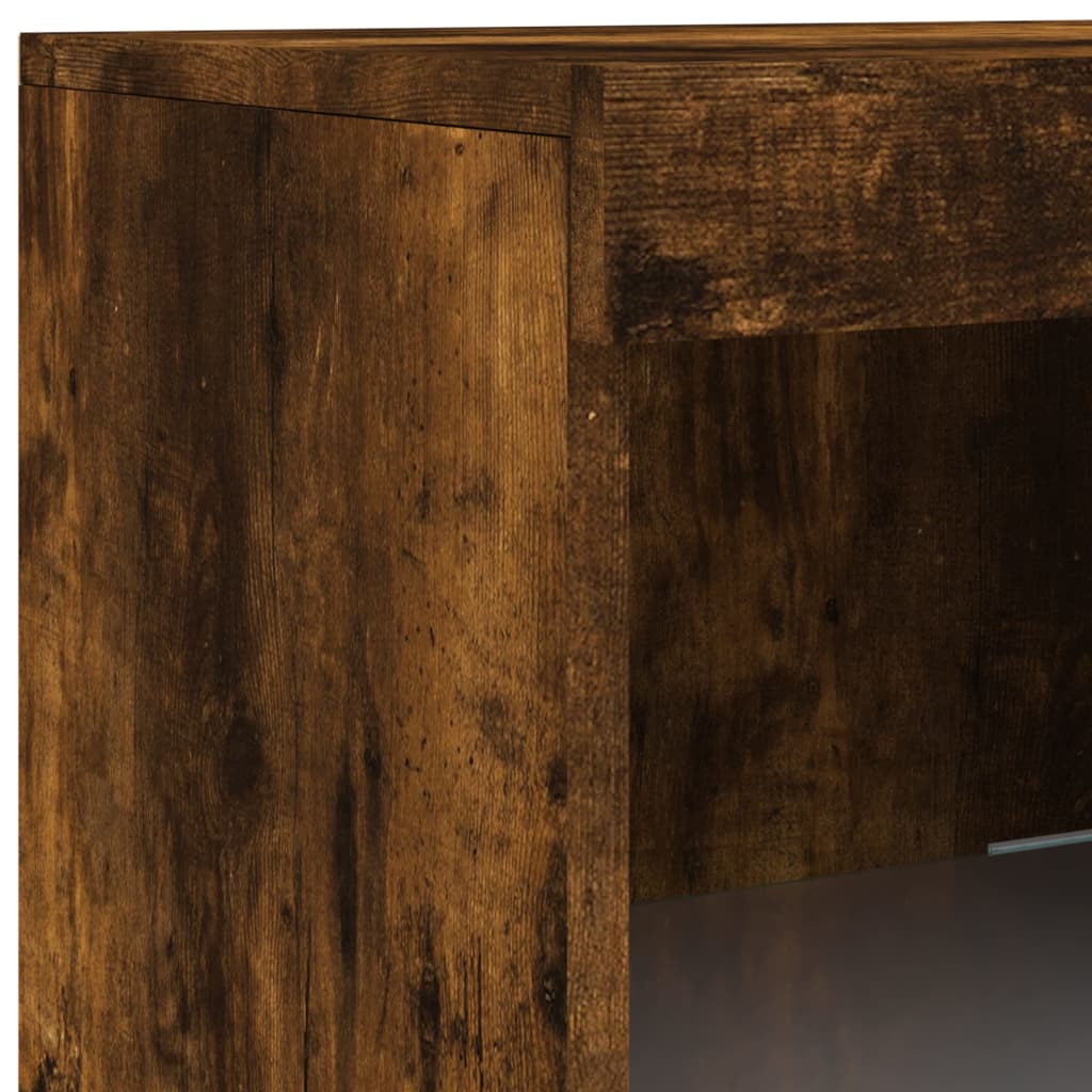 vidaXL Credenza con Luci LED Rovere Fumo 283x37x100 cm