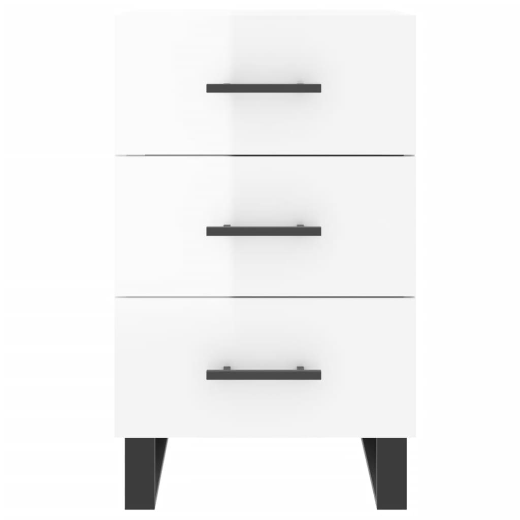 vidaXL Comodino Bianco Lucido 40x40x66 cm in Legno Multistrato