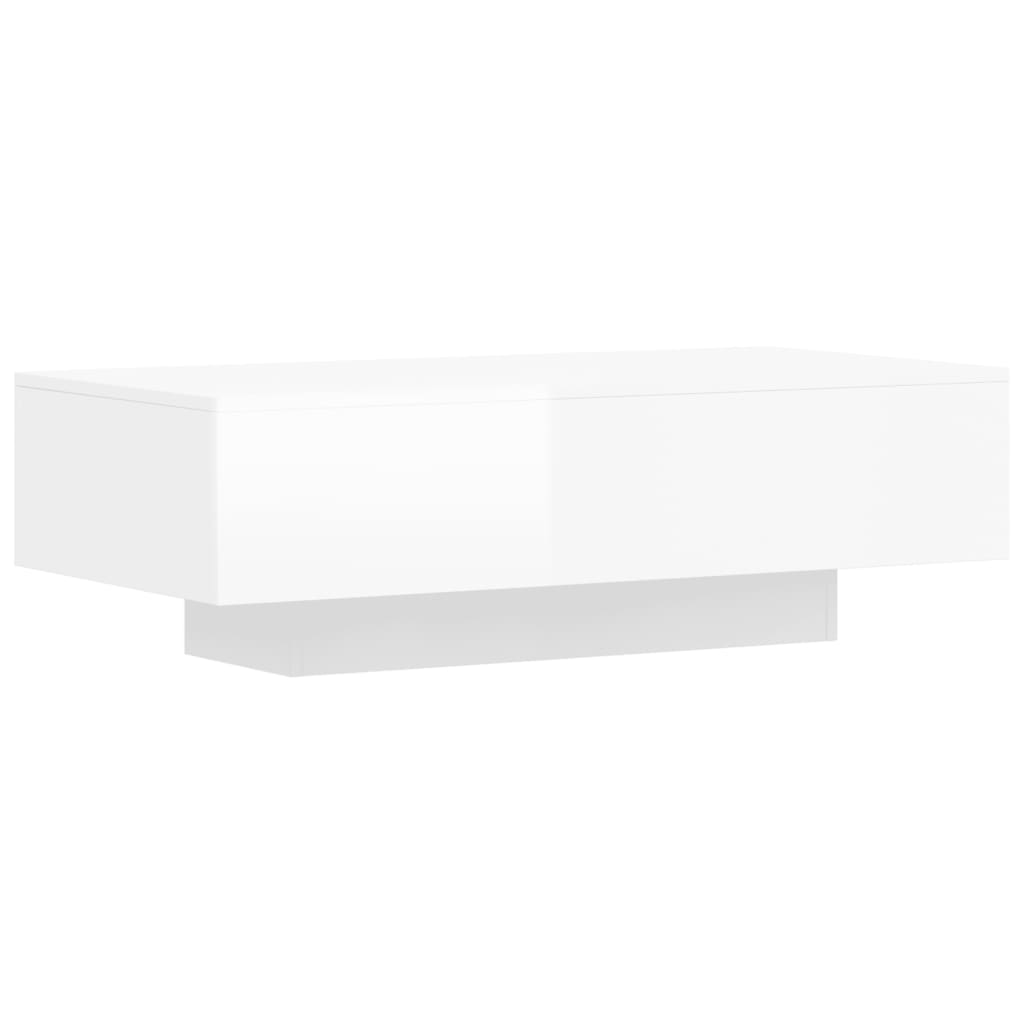 vidaXL Tavolino Salotto Bianco Lucido 100x49,5x31 cm Legno Multistrato