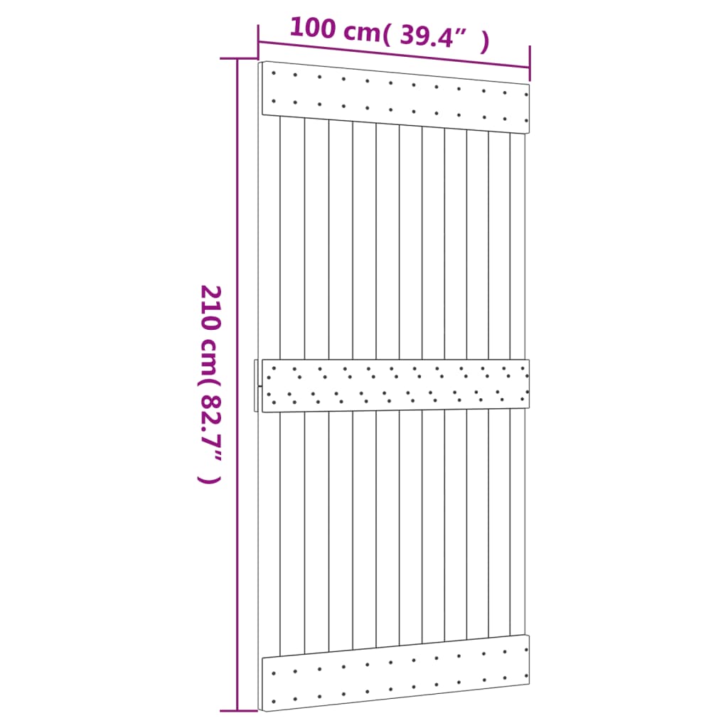 vidaXL Porta NARVIK 100x210 cm in Legno Massello di Pino