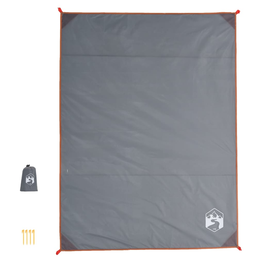 vidaXL Tovaglia da Picnic con Picchetti Grigio e Arancione 205x155 cm