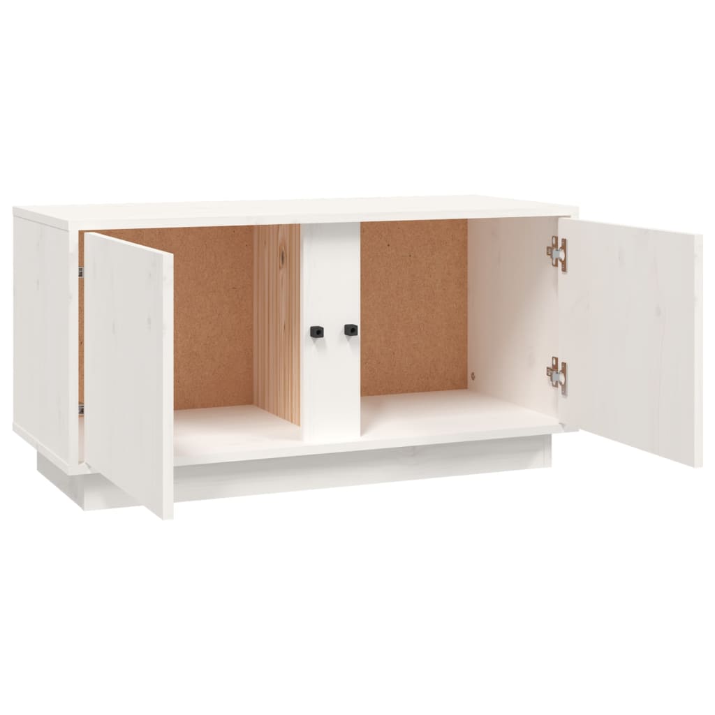 vidaXL Mobile Porta TV Bianco 80x35x40,5 cm in Legno Massello di Pino