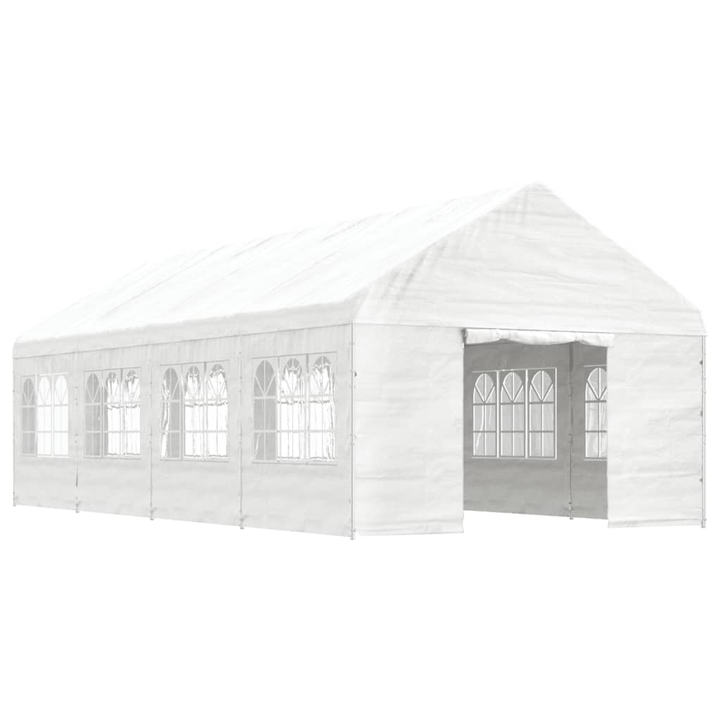 vidaXL Gazebo con Tetto Bianco 8,92x4,08x3,22 m in Polietilene