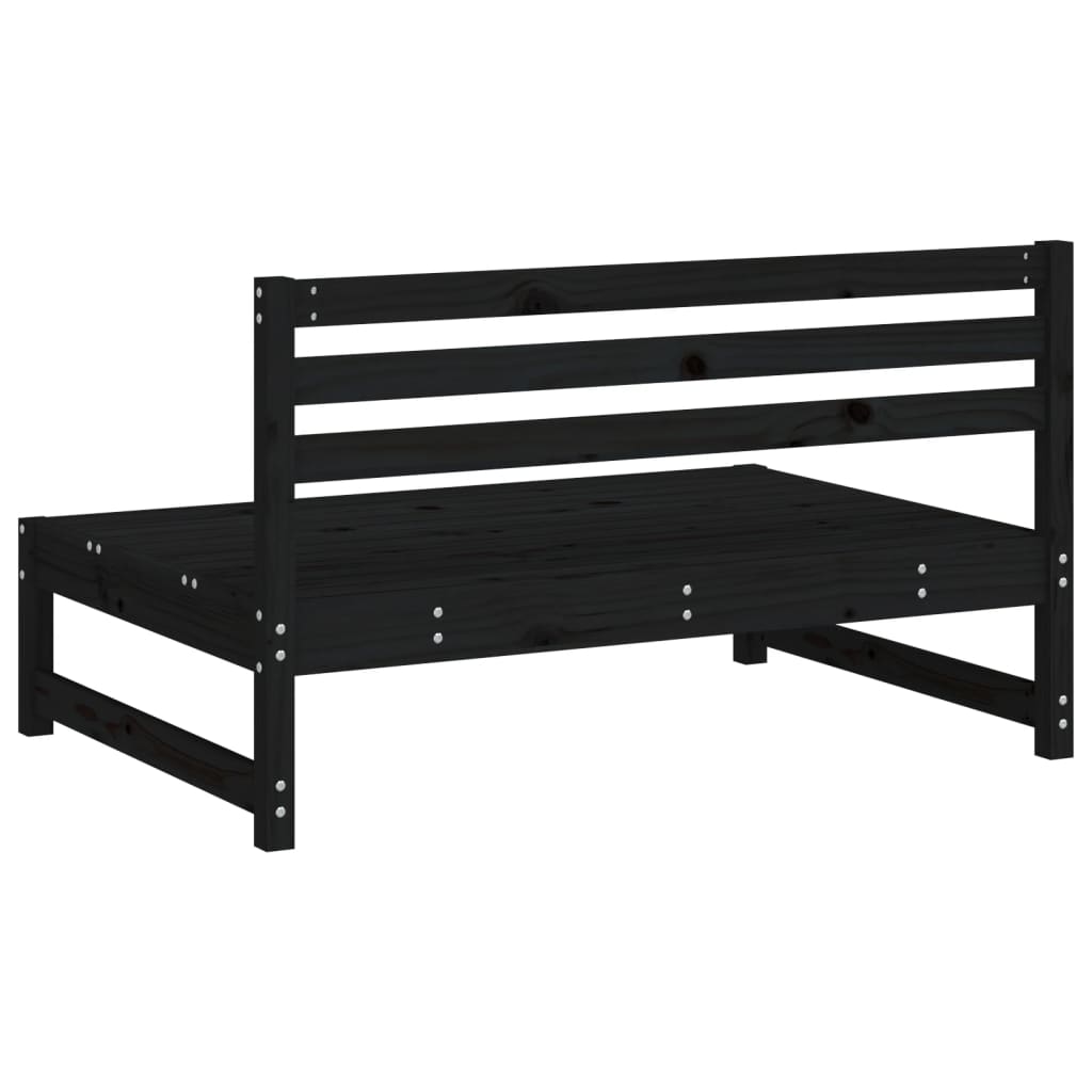 vidaXL Divano Centrale Giardino Nero 120x80cm Legno Massello Pino