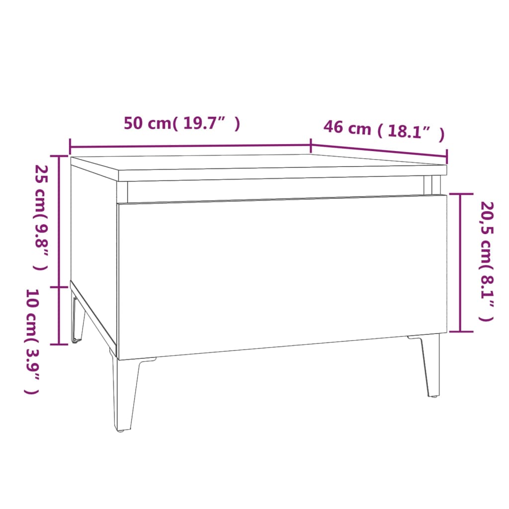 vidaXL Tavolini 2pz Rovere Fumo 50x46x35 cm in Legno Multistrato