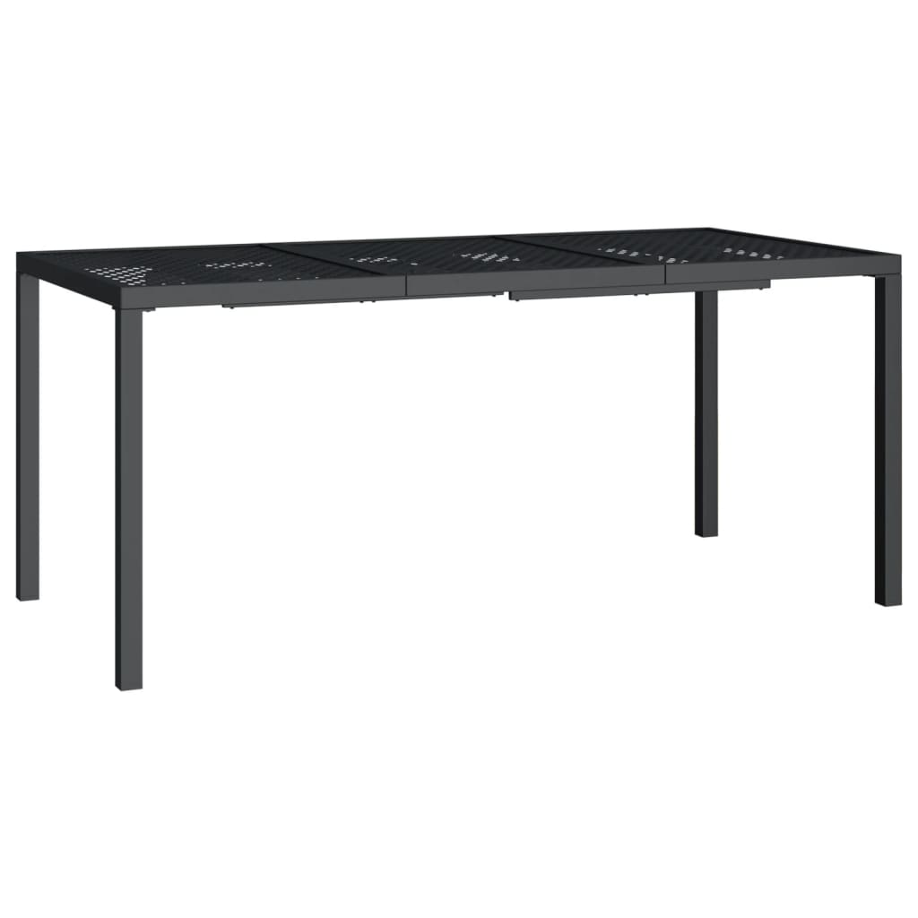 vidaXL Tavolo da Giardino Antracite 165x80x72 cm Acciaio