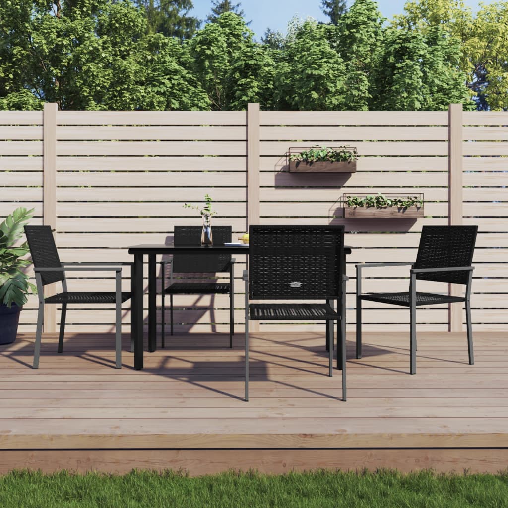 vidaXL Set da Pranzo da Giardino 5 pz in Polyrattan e Acciaio