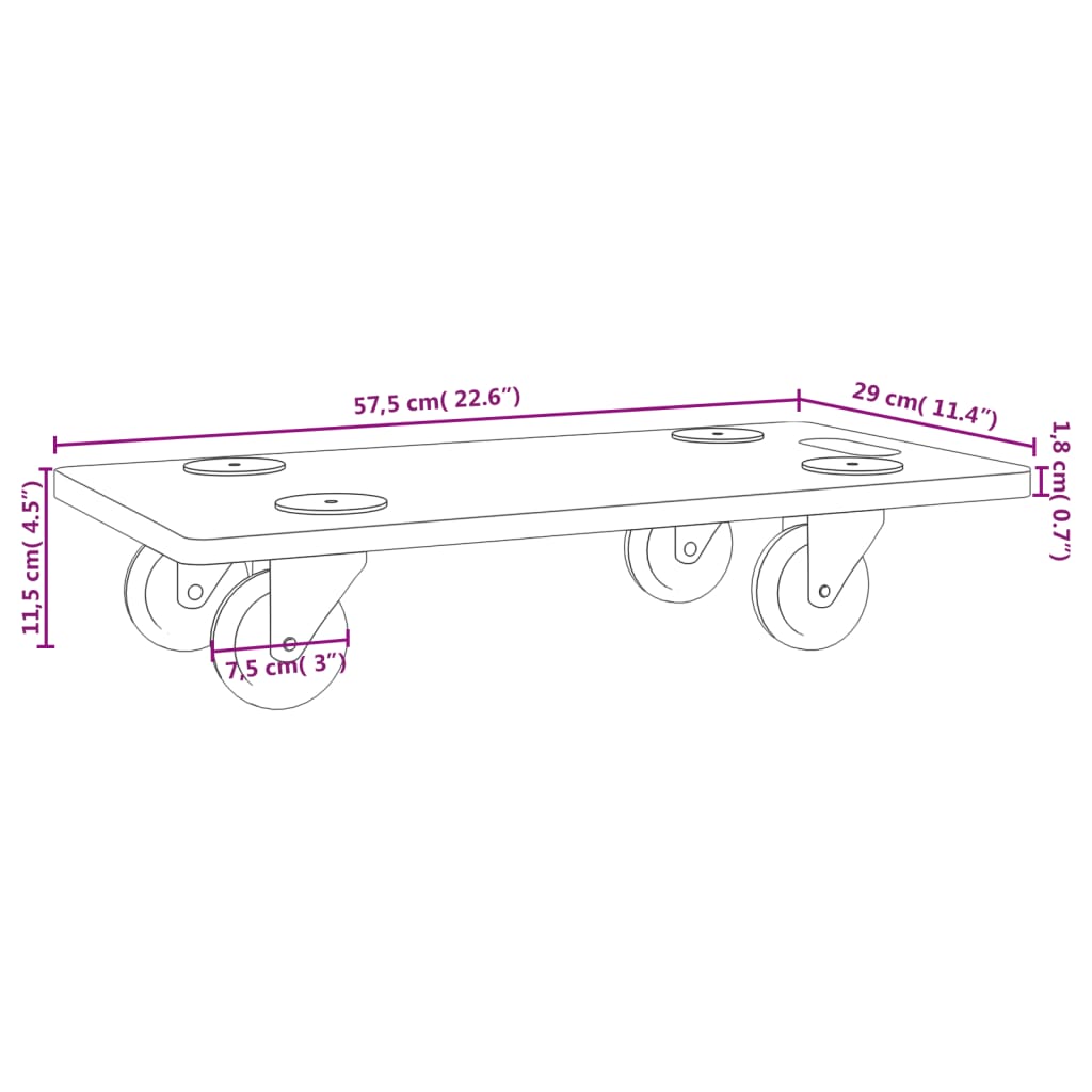 vidaXL Pedane 6 pz Rettangolari in Legno Multistrato