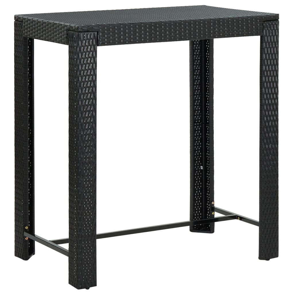 vidaXL Set Bar da Giardino 7 pz con Cuscini in Polyrattan Nero