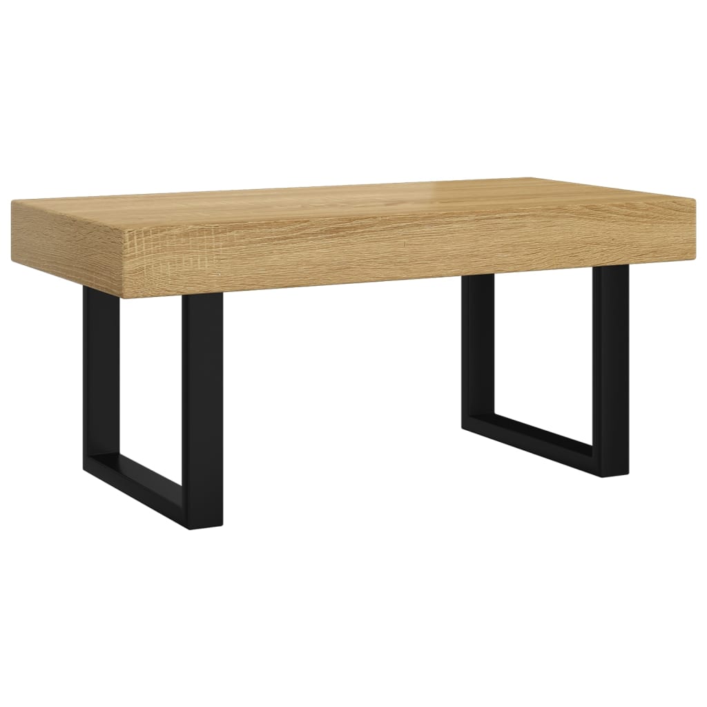 vidaXL Tavolino Salotto Marrone Chiaro e Nero 90x45x40 cm MDF e Ferro