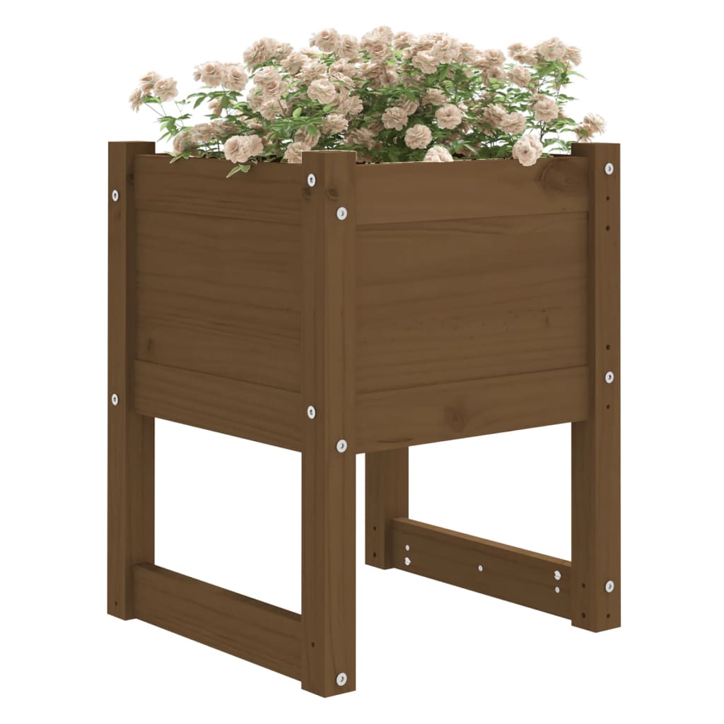 vidaXL Fioriera Marrone Ambra 40x40x52,5 cm in Legno Massello di Pino