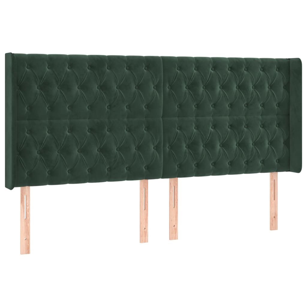 vidaXL Letto a Molle con Materasso e LED Verde Scuro 200x200cm Velluto