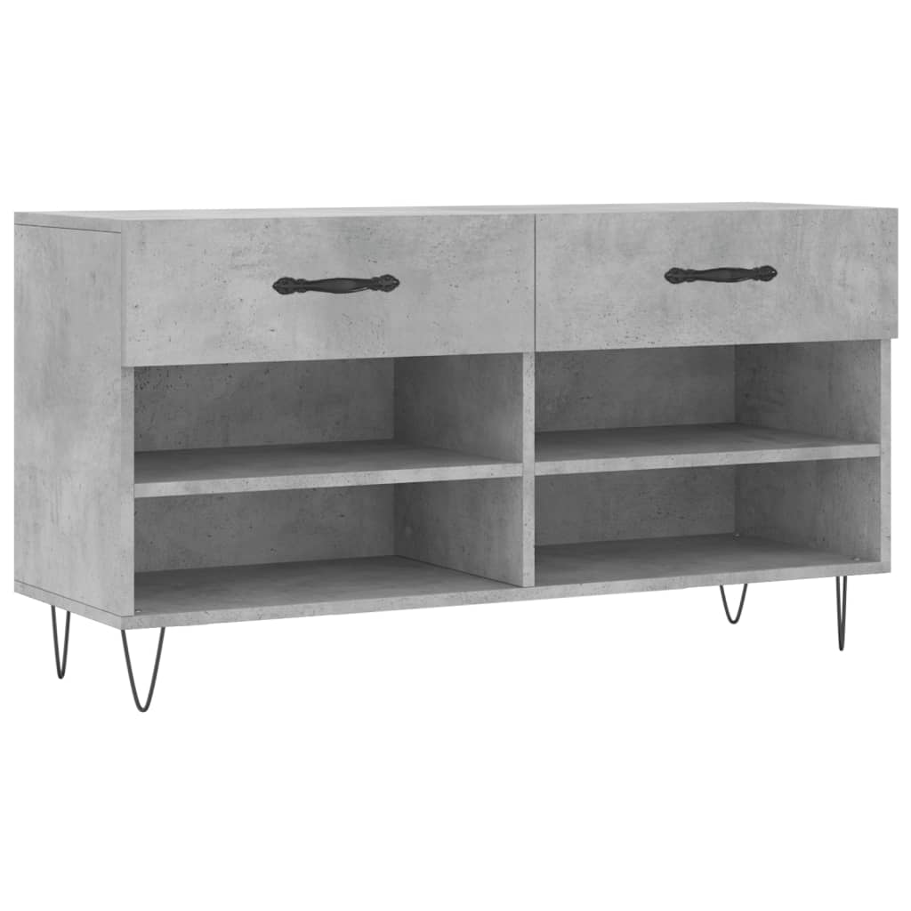 vidaXL Panca Porta Scarpe Grigio Cemento 102x35x55cm Legno Multistrato