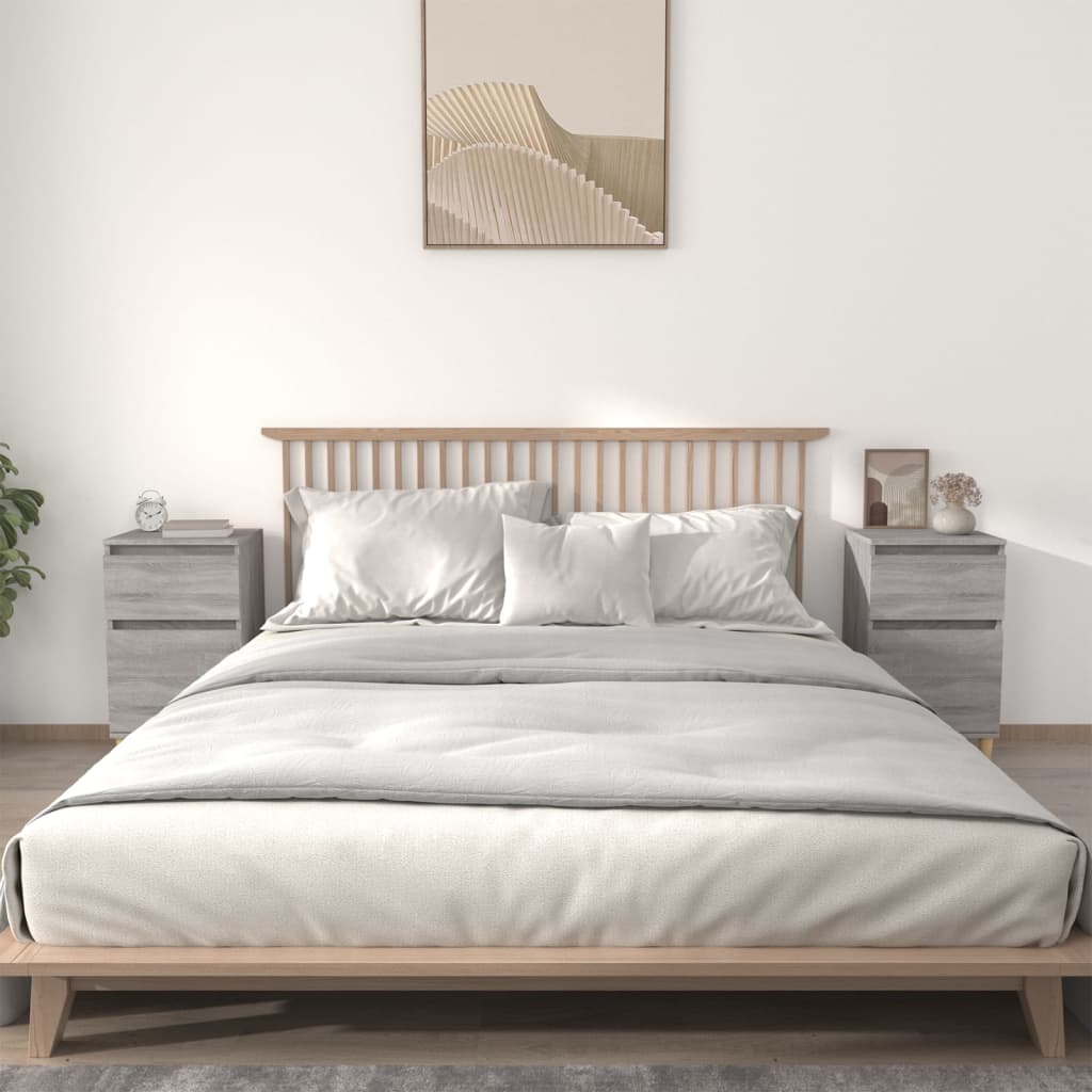 vidaXL Comodini 2 pz Grigio Sonoma 40x35x70 cm