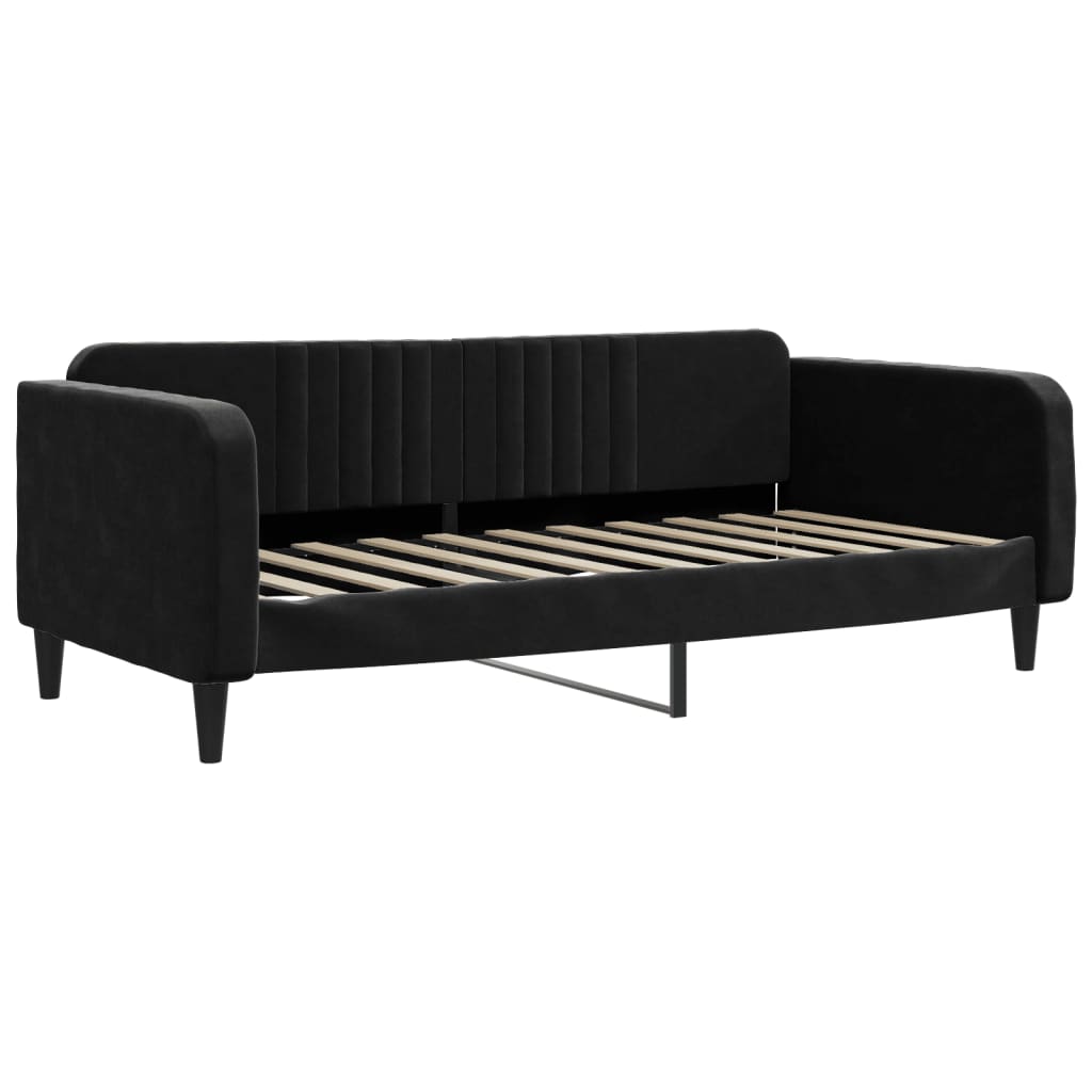 vidaXL Divano Letto con Materasso Nero 90x190 cm in Velluto