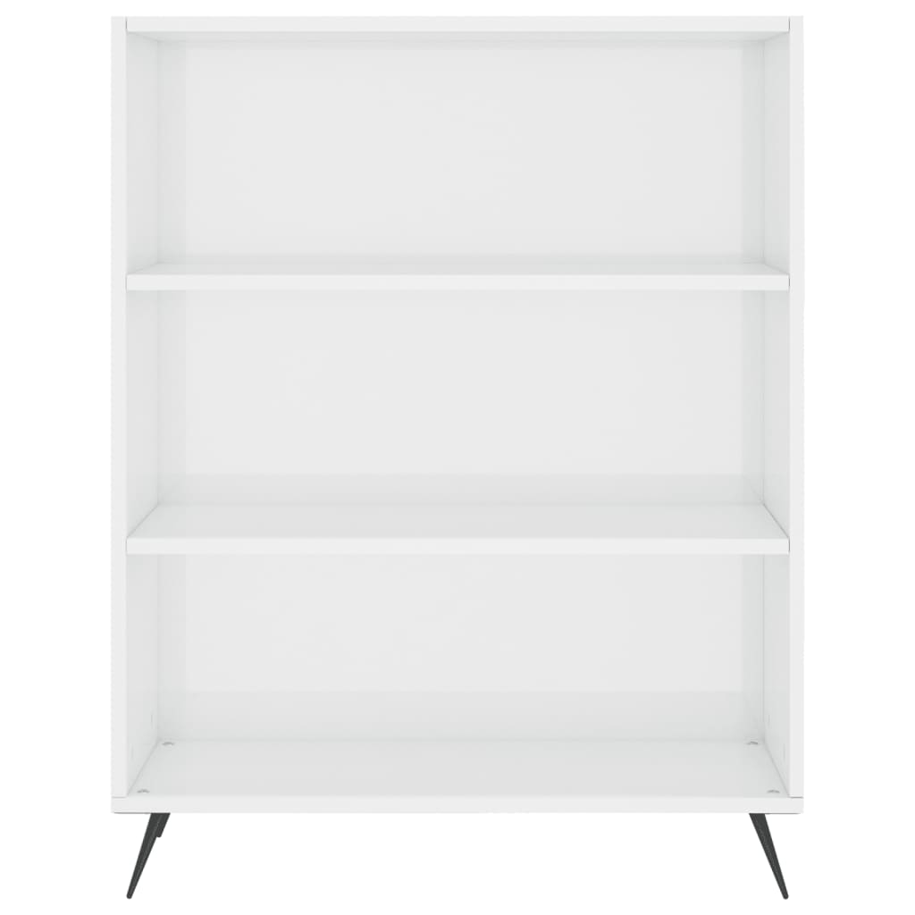 vidaXL Libreria Bianco Lucido 69,5x32,5x90 cm in Legno Multistrato