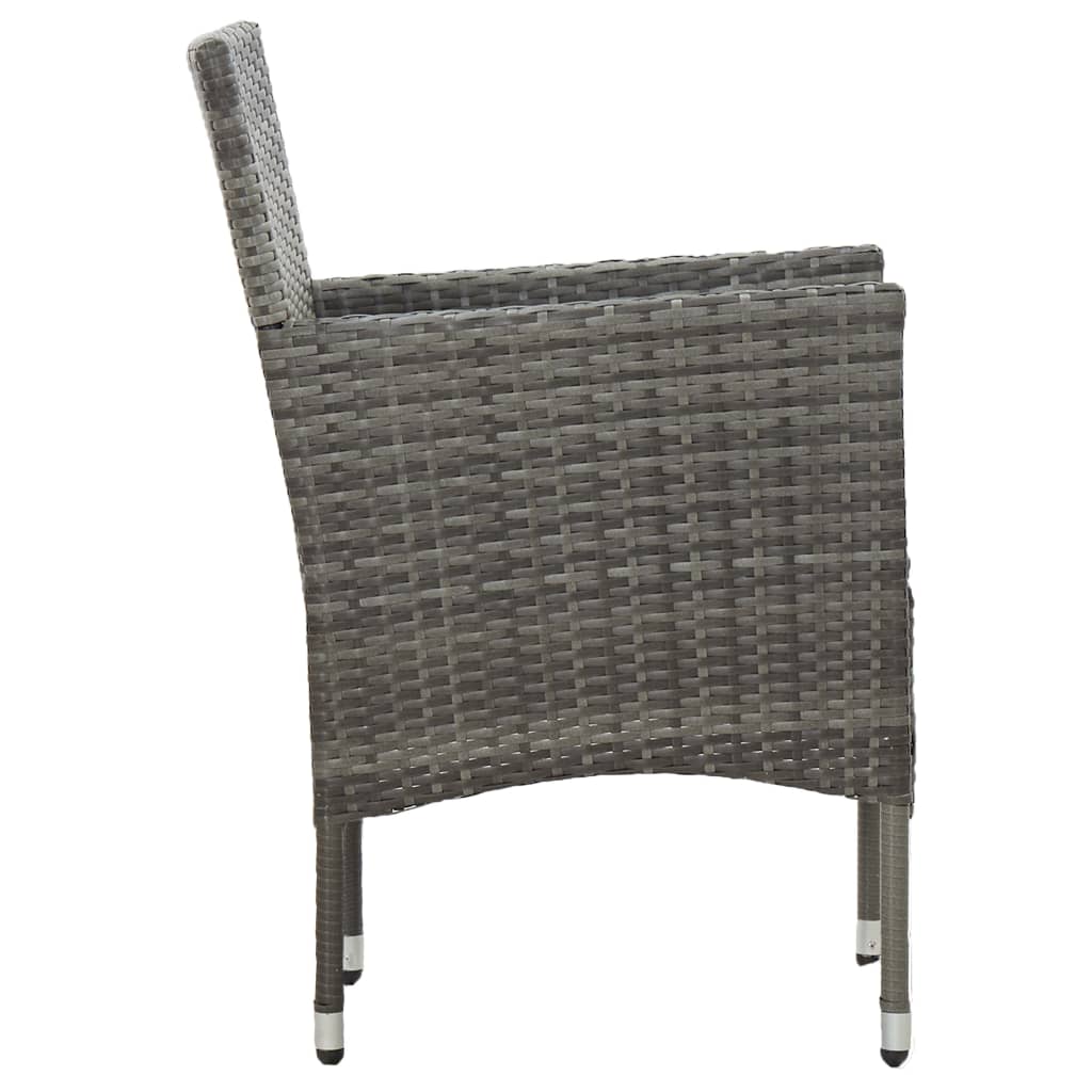 vidaXL Set Pranzo da Giardino 11pz in Polyrattan Grigio