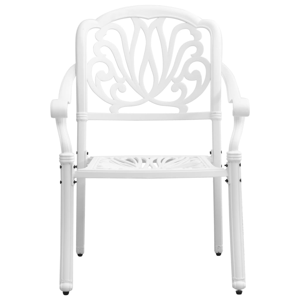 vidaXL Set da Pranzo da Giardino 5 pz Bianco in Alluminio Pressofuso