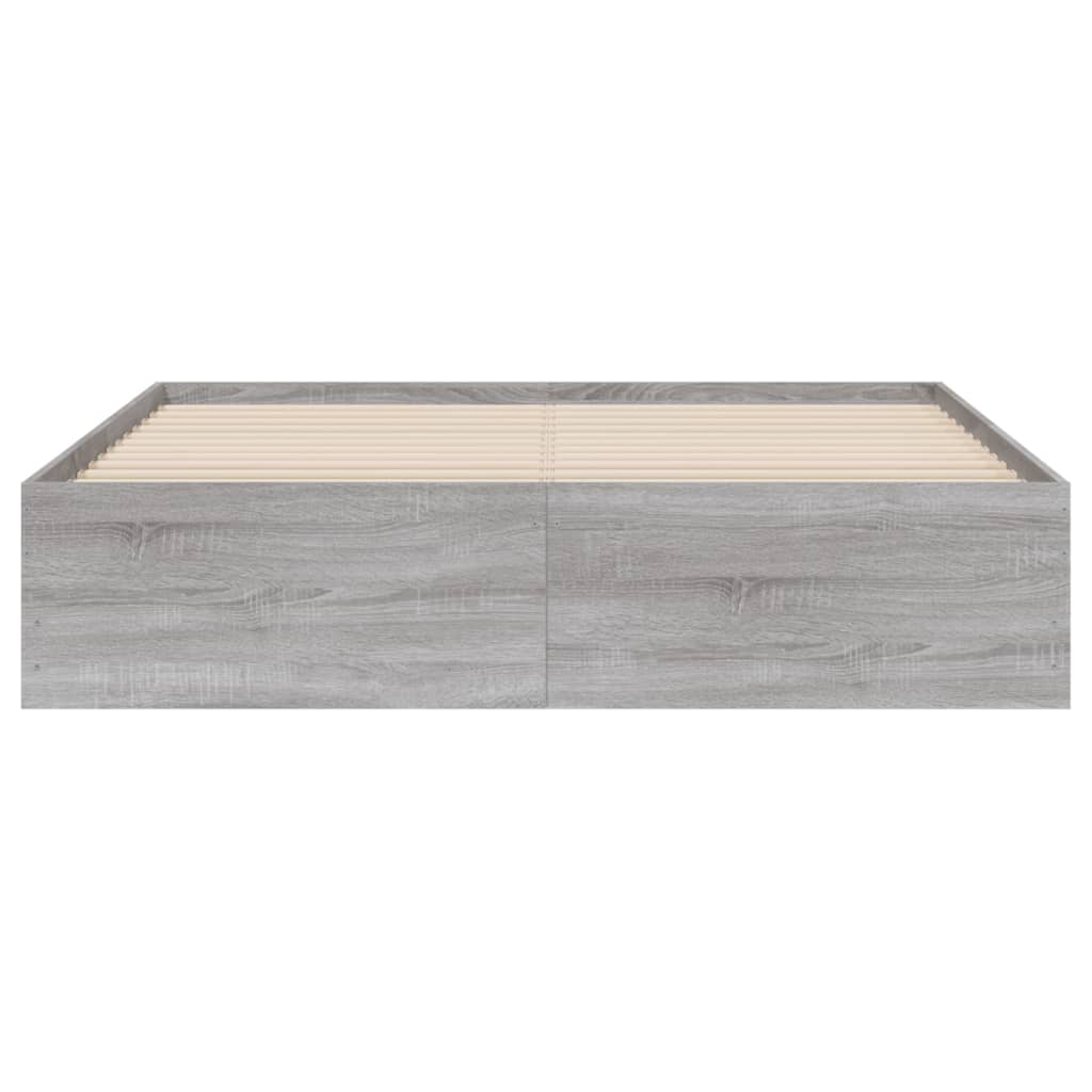 vidaXL Giroletto Cassetti Grigio Sonoma 140x200 cm Legno Multistrato