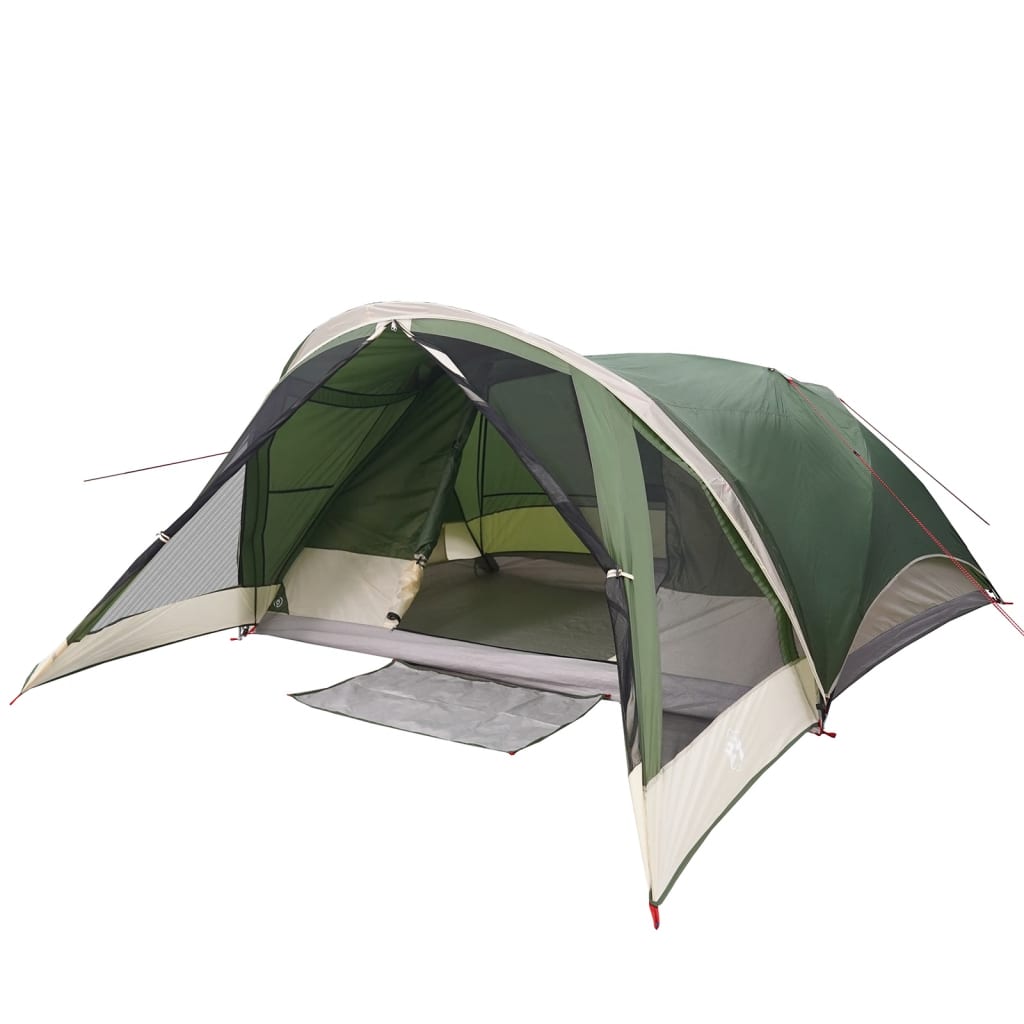 vidaXL Tenda Familiare Cabina per 6 Persone Verde Impermeabile