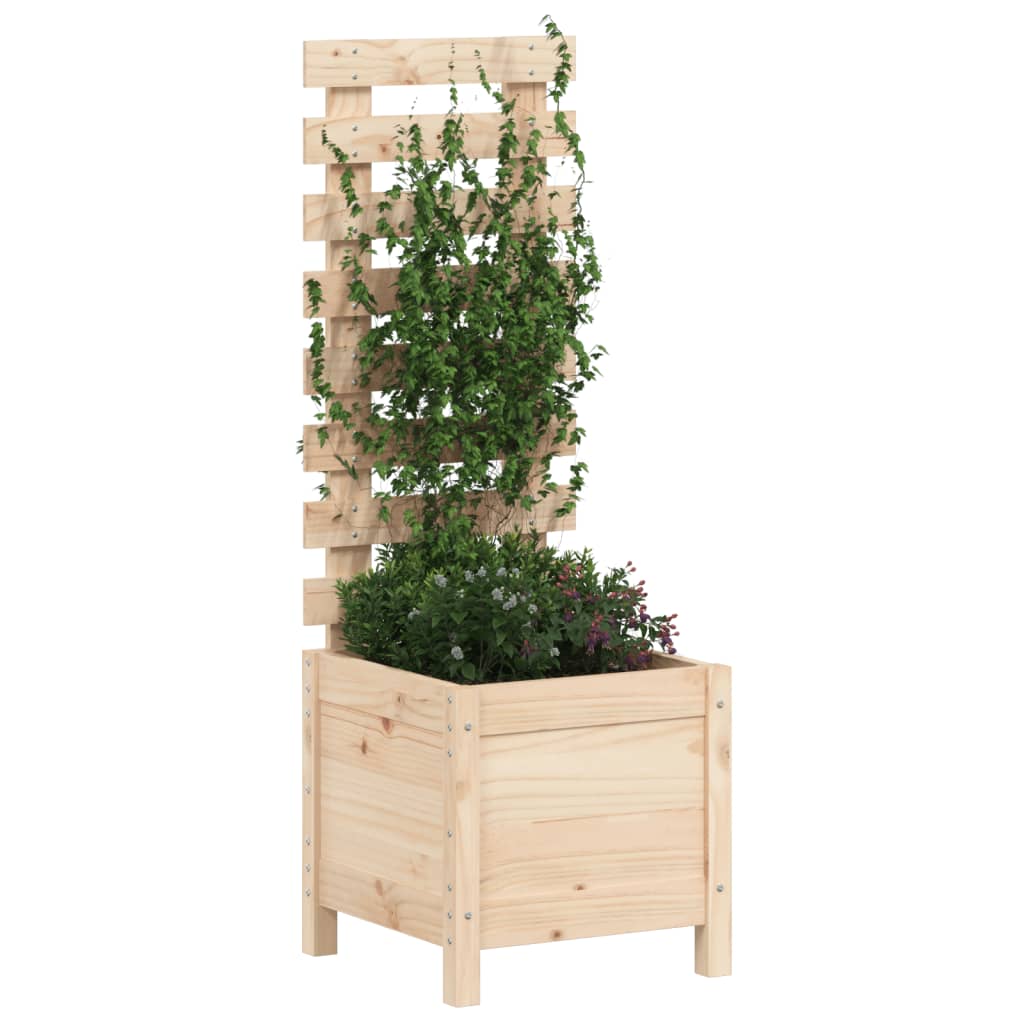 vidaXL Fioriera Giardino con Rastrelliera 39x39,5x114cm Massello Pino