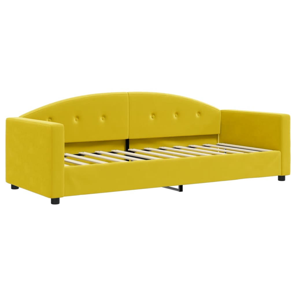 vidaXL Divano Letto con Materasso Giallo 80x200 cm in Velluto