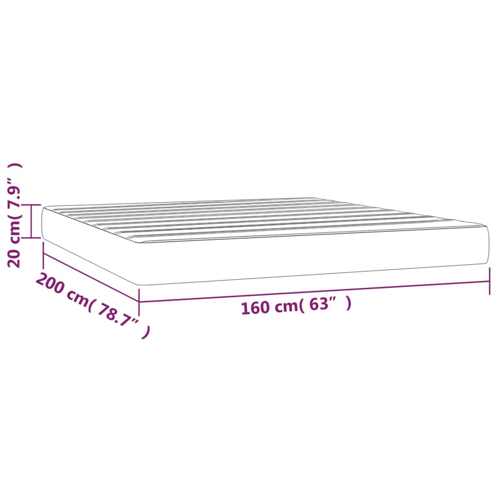 vidaXL Materasso a Molle Crema 160x200x20 cm in Similpelle