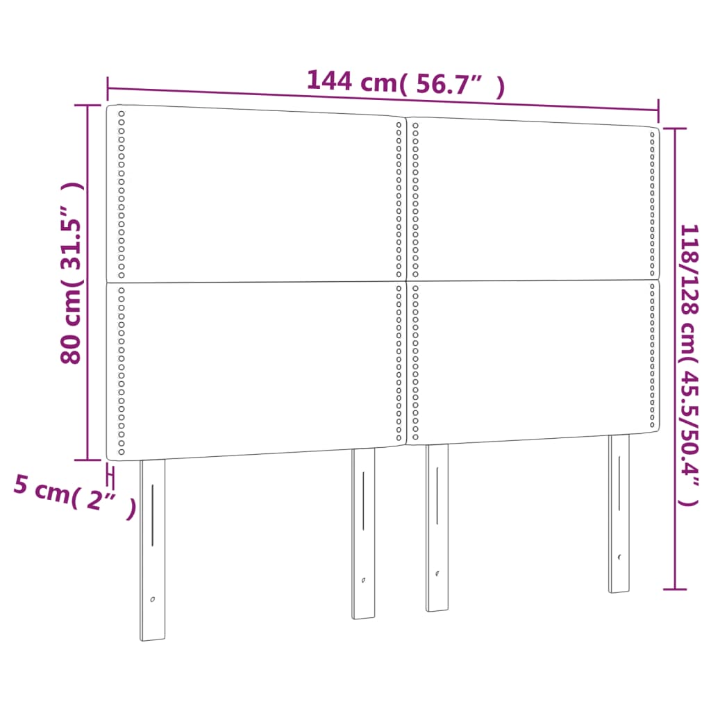 vidaXL Testiere 4 pz Tortora 72x5x78/88 cm in Tessuto