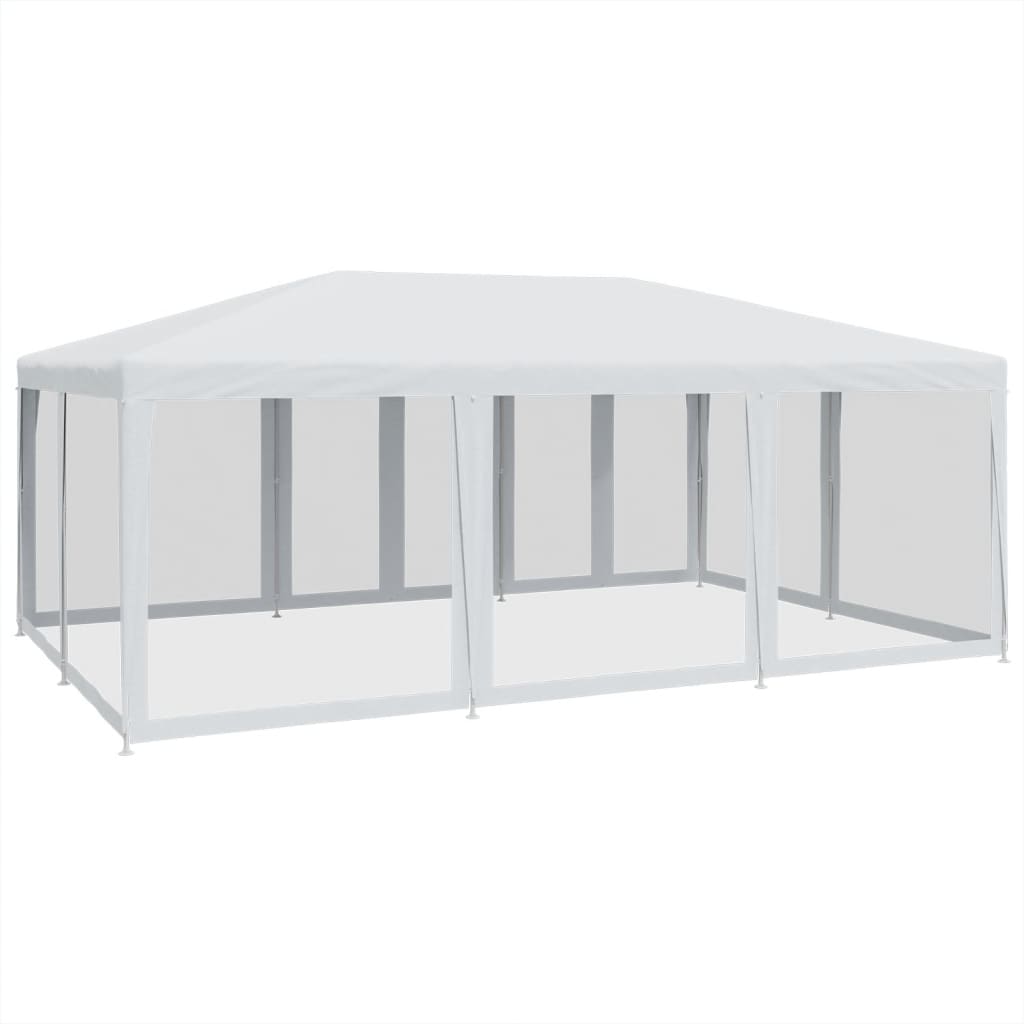 vidaXL Tenda per Feste con 10 Pareti Laterali in Rete Bianca 6x4m HDPE