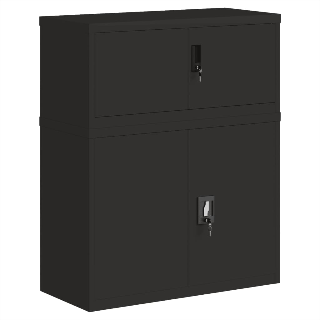 vidaXL Armadio Classificatore Nero 90x40x110 cm in Acciaio