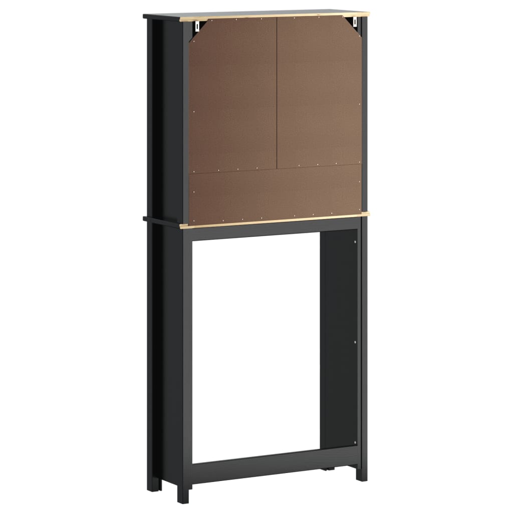 vidaXL Mobile per Lavatrice BERG Nero 76x27x164,5cm Legno Massello