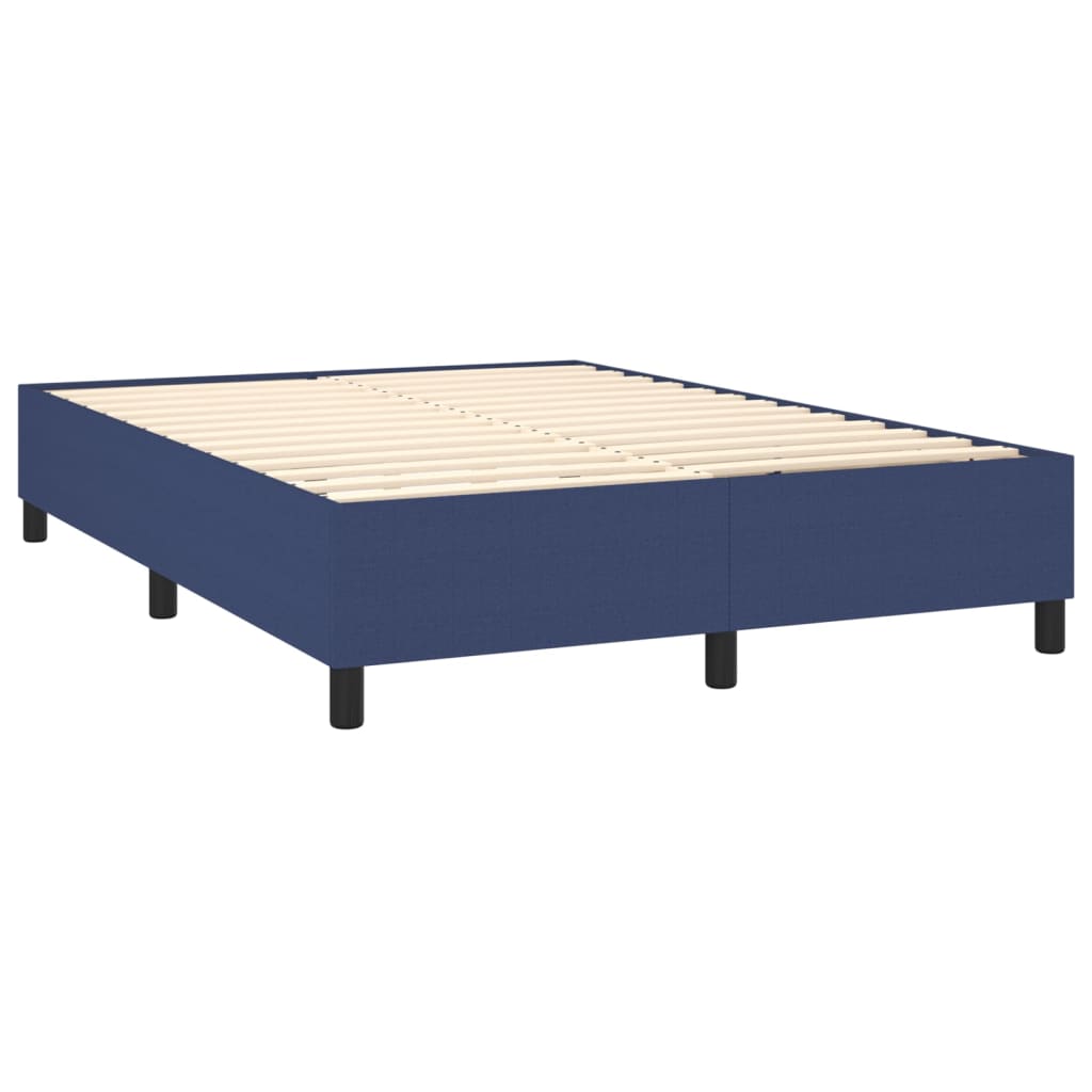 vidaXL Letto a Molle con Materasso e LED Blu 140x190 cm in Tessuto