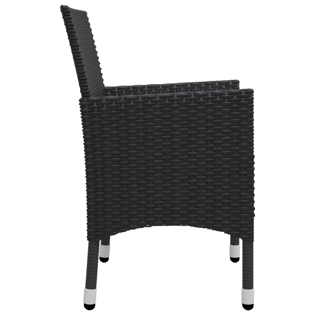 vidaXL Set da Pranzo da Giardino 9 pz in Polyrattan e Acacia Nero