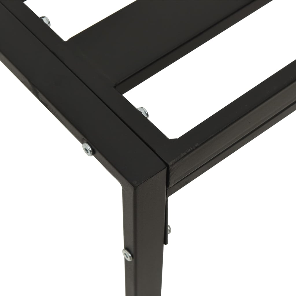vidaXL Tavolino da Giardino Nero 60x60x35 cm Acciaio