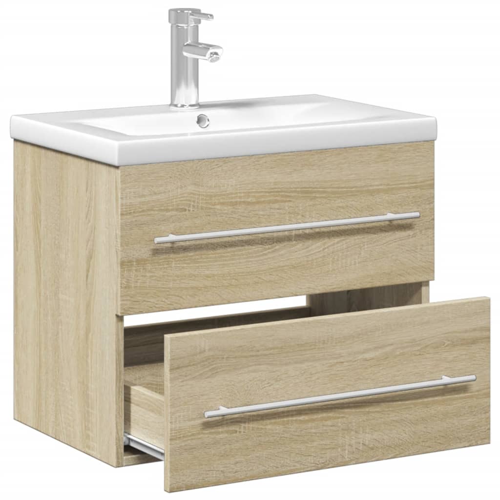 vidaXL Mobile da Bagno con Lavabo Integrato Rovere Sonoma