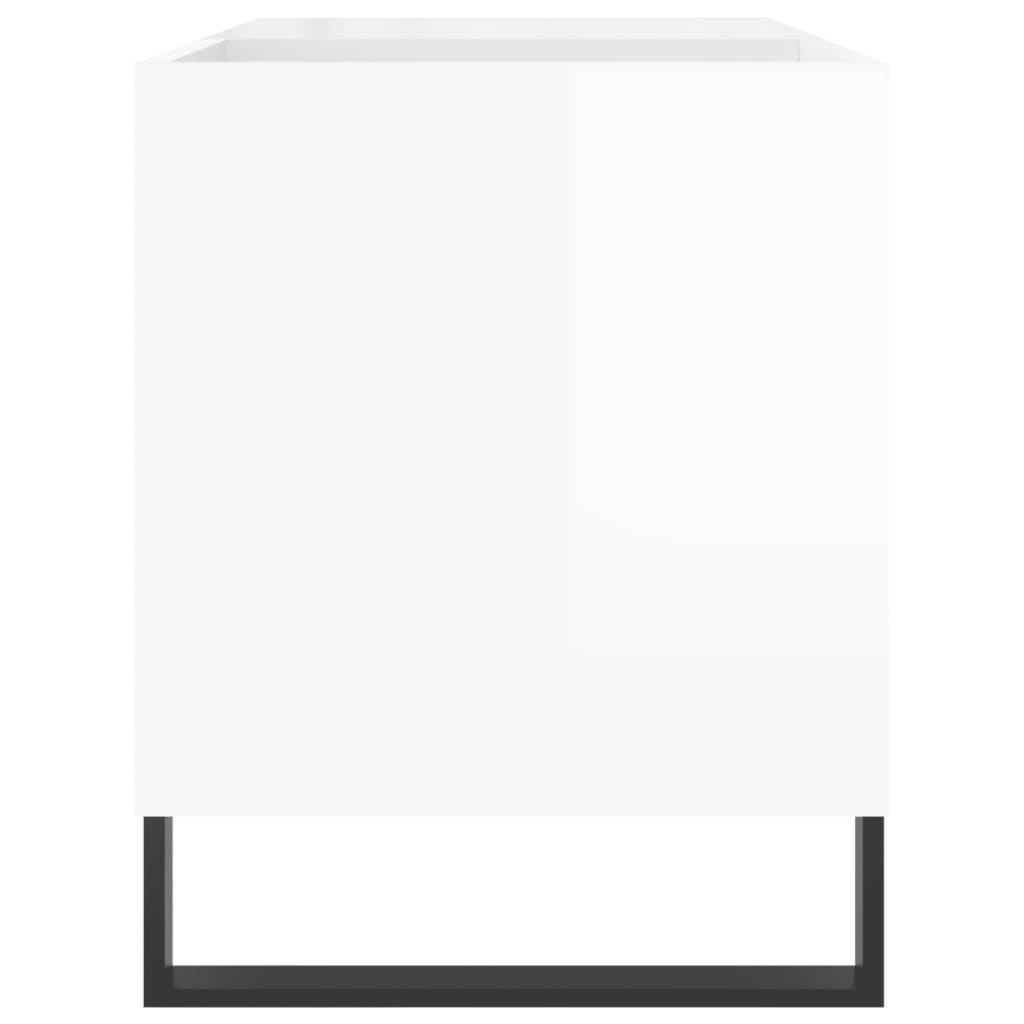 vidaXL Mobile Porta Dischi Bianco Lucido 85x38x48 cm Legno Multistrato