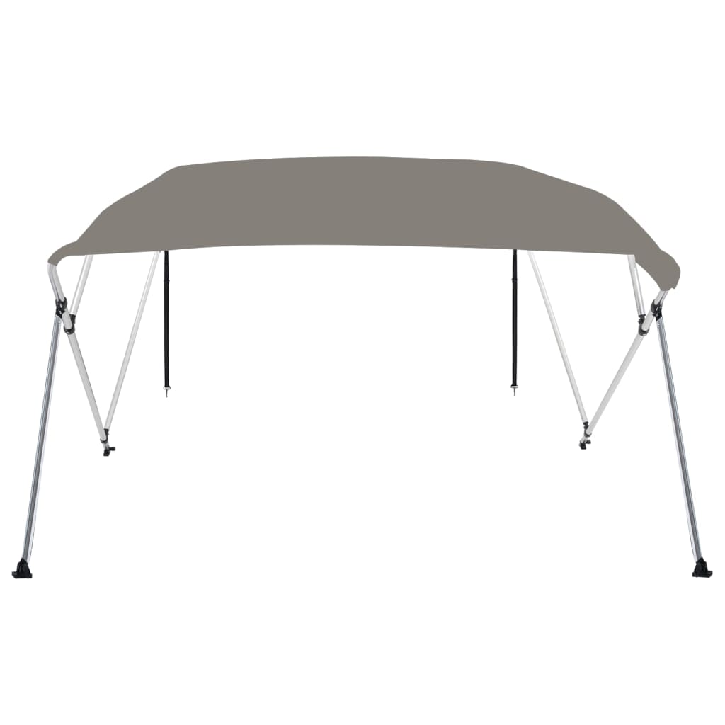 vidaXL Bimini di Prua con Tendalino 4 Archi Grigio 243x180x137 cm