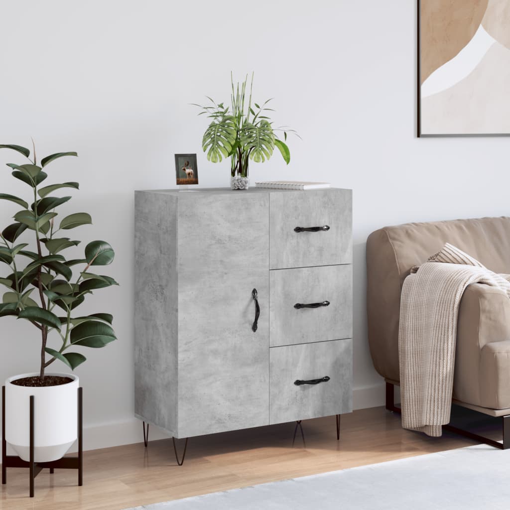 vidaXL Credenza Grigio Cemento 69,5x34x90 cm in Legno Multistrato