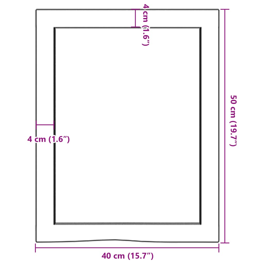 vidaXL Ripiano a Parete 40x50x(2-4) cm Massello Rovere Non Trattato